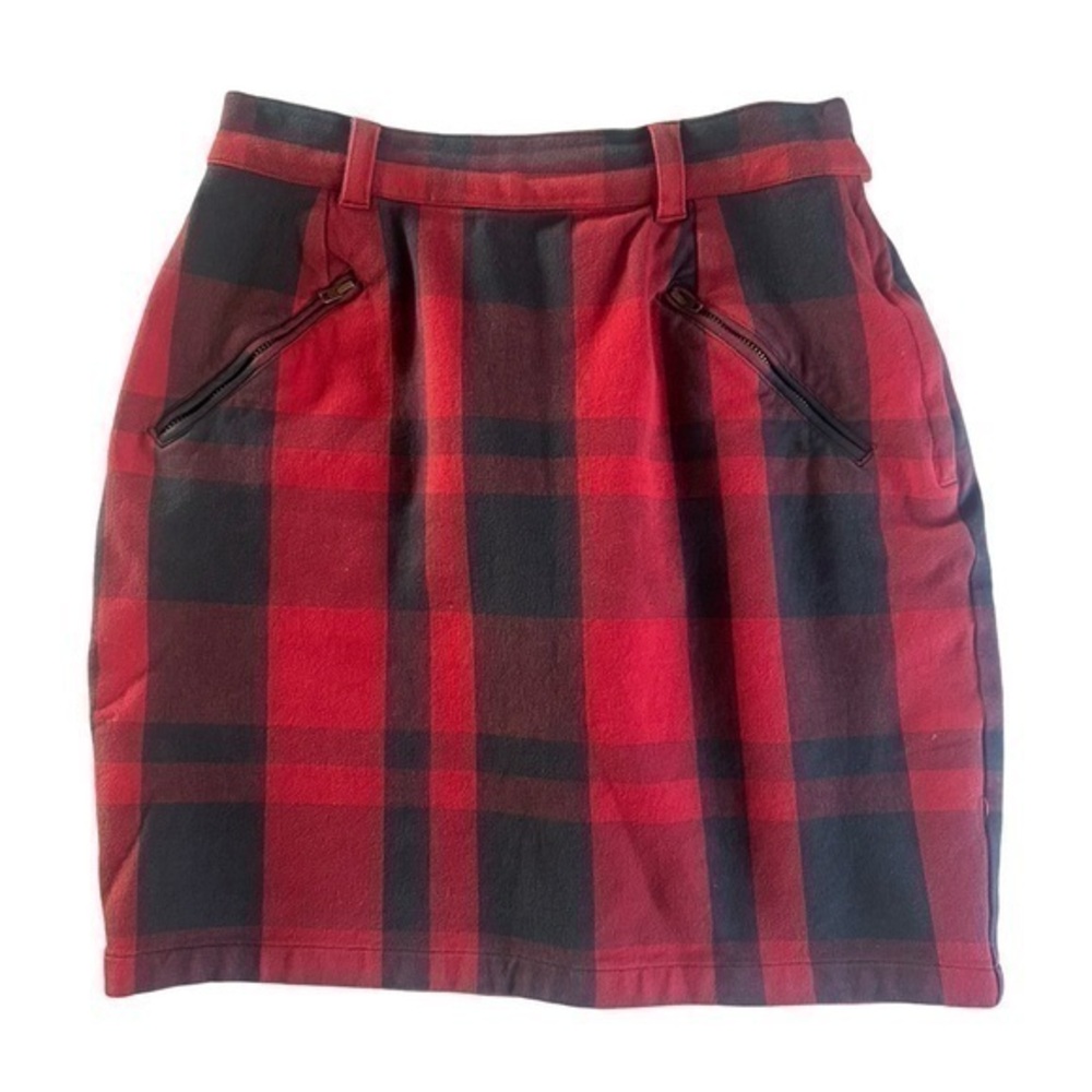 Ralph Lauren Red and Black Checkered Pencil Skirt
